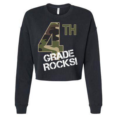 4th Grade Rocks Camo Cropped Pullover Crew