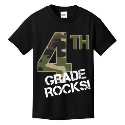4th Grade Rocks Camo Kids T-Shirt