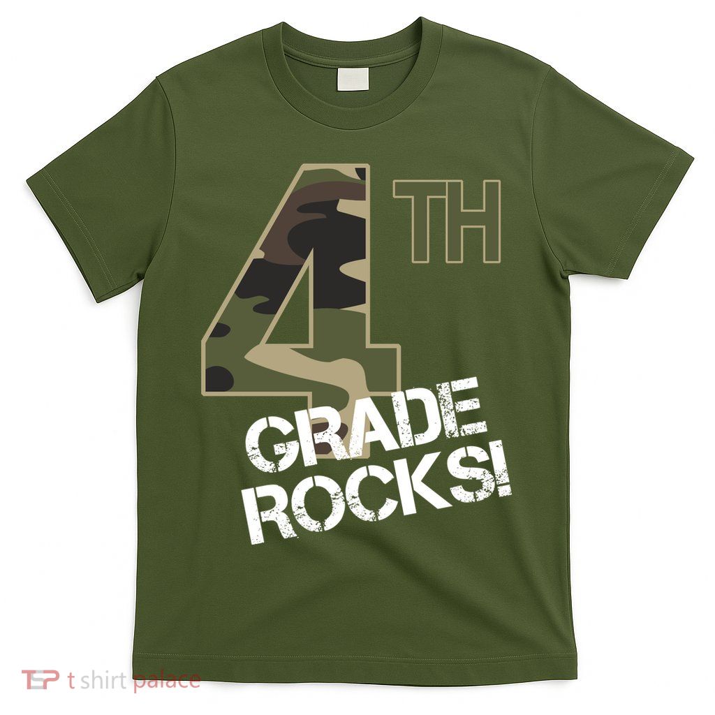 4th Grade Rocks Camo T-Shirt