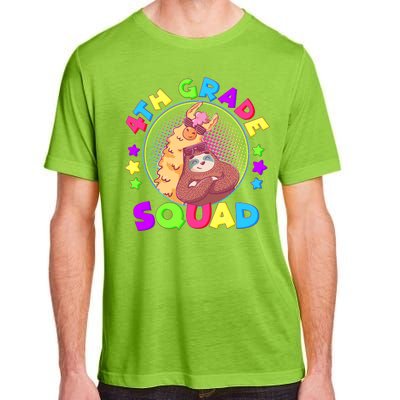 4th Grade Squad Llama Sloth Adult ChromaSoft Performance T-Shirt