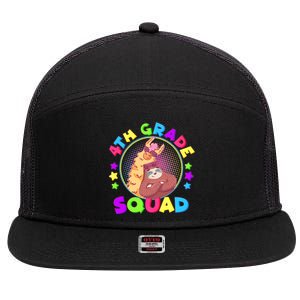 4th Grade Squad Llama Sloth 7 Panel Mesh Trucker Snapback Hat