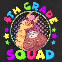 4th Grade Squad Llama Sloth 7 Panel Mesh Trucker Snapback Hat
