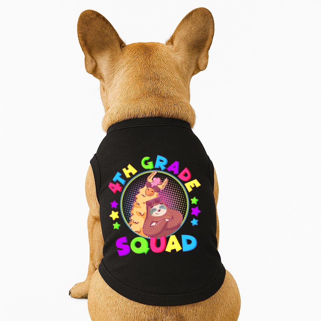 4th Grade Squad Llama Sloth Doggie Tank