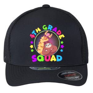 4th Grade Squad Llama Sloth Flexfit Unipanel Trucker Cap