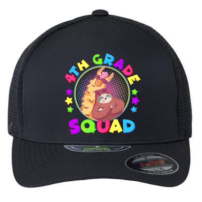 4th Grade Squad Llama Sloth Flexfit Unipanel Trucker Cap