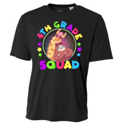 4th Grade Squad Llama Sloth Cooling Performance Crew T-Shirt