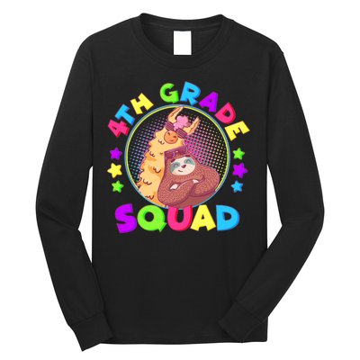 4th Grade Squad Llama Sloth Long Sleeve Shirt