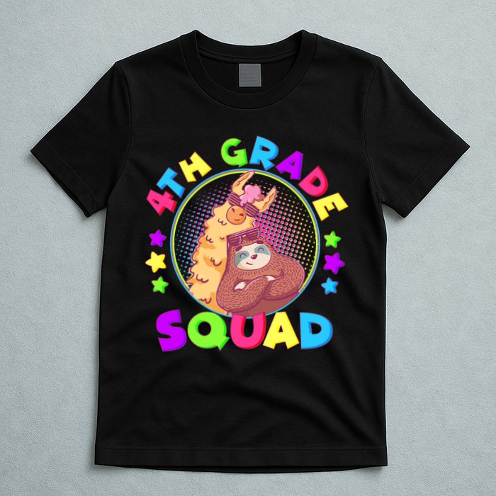 4th Grade Squad Llama Sloth T-Shirt