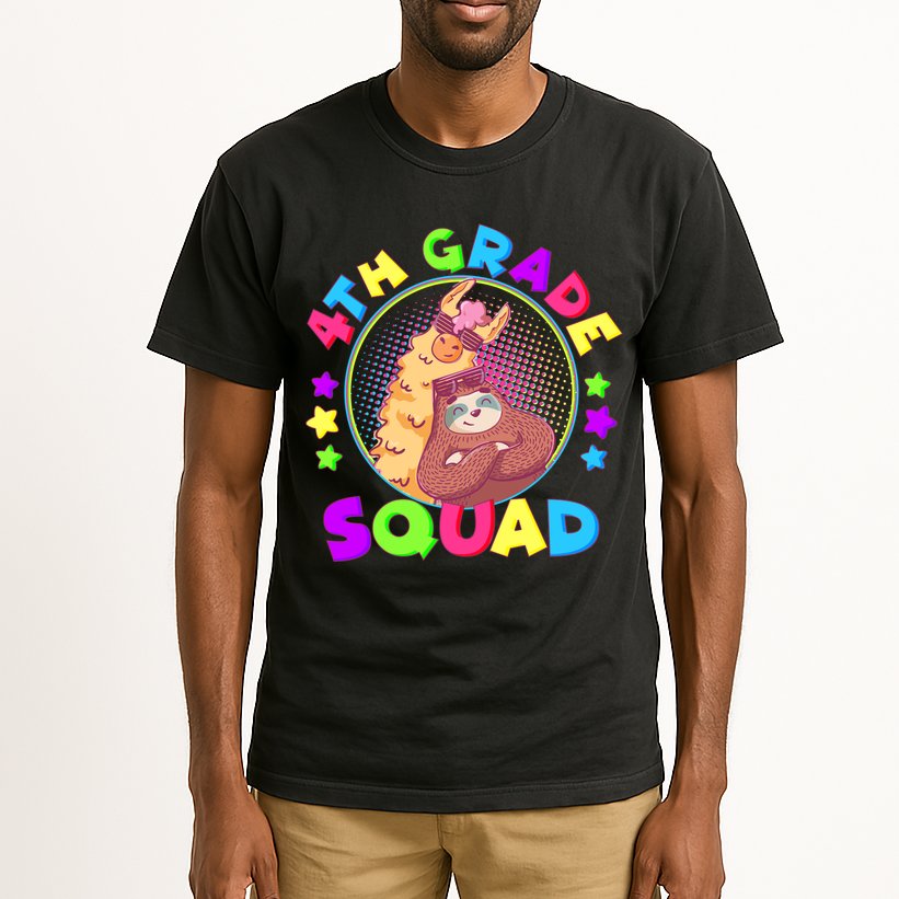 4th Grade Squad Llama Sloth Tall T-Shirt