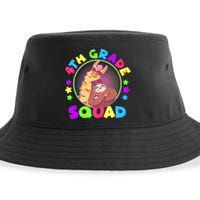 4th Grade Squad Llama Sloth Sustainable Bucket Hat