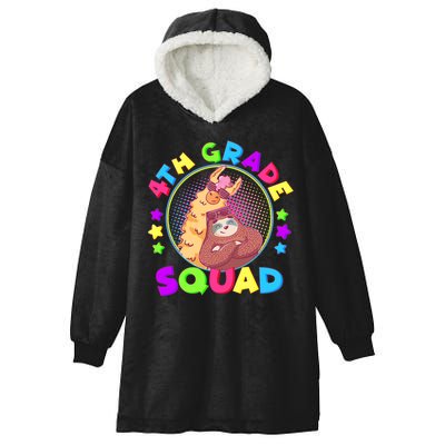 4th Grade Squad Llama Sloth Hooded Wearable Blanket