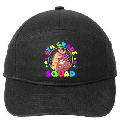 4th Grade Squad Llama Sloth 7-Panel Snapback Hat