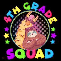 4th Grade Squad Llama Sloth Drawstring Bag