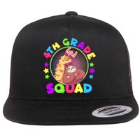 4th Grade Squad Llama Sloth Flat Bill Trucker Hat