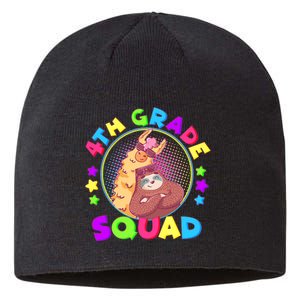 4th Grade Squad Llama Sloth Sustainable Beanie