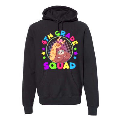 4th Grade Squad Llama Sloth Premium Hoodie