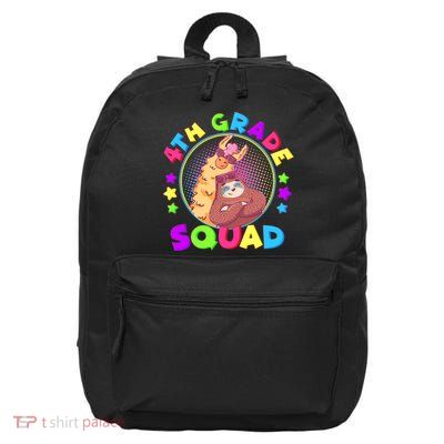 4th Grade Squad Llama Sloth 16 in Basic Backpack