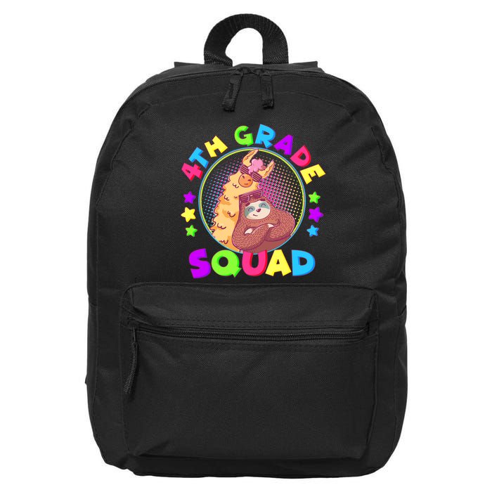 4th Grade Squad Llama Sloth 16 in Basic Backpack
