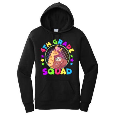 4th Grade Squad Llama Sloth Women's Pullover Hoodie