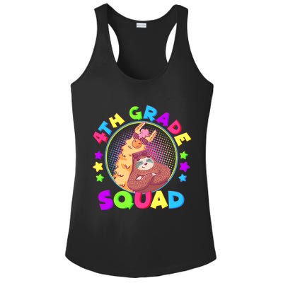 4th Grade Squad Llama Sloth Ladies PosiCharge Competitor Racerback Tank