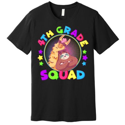 4th Grade Squad Llama Sloth Premium T-Shirt