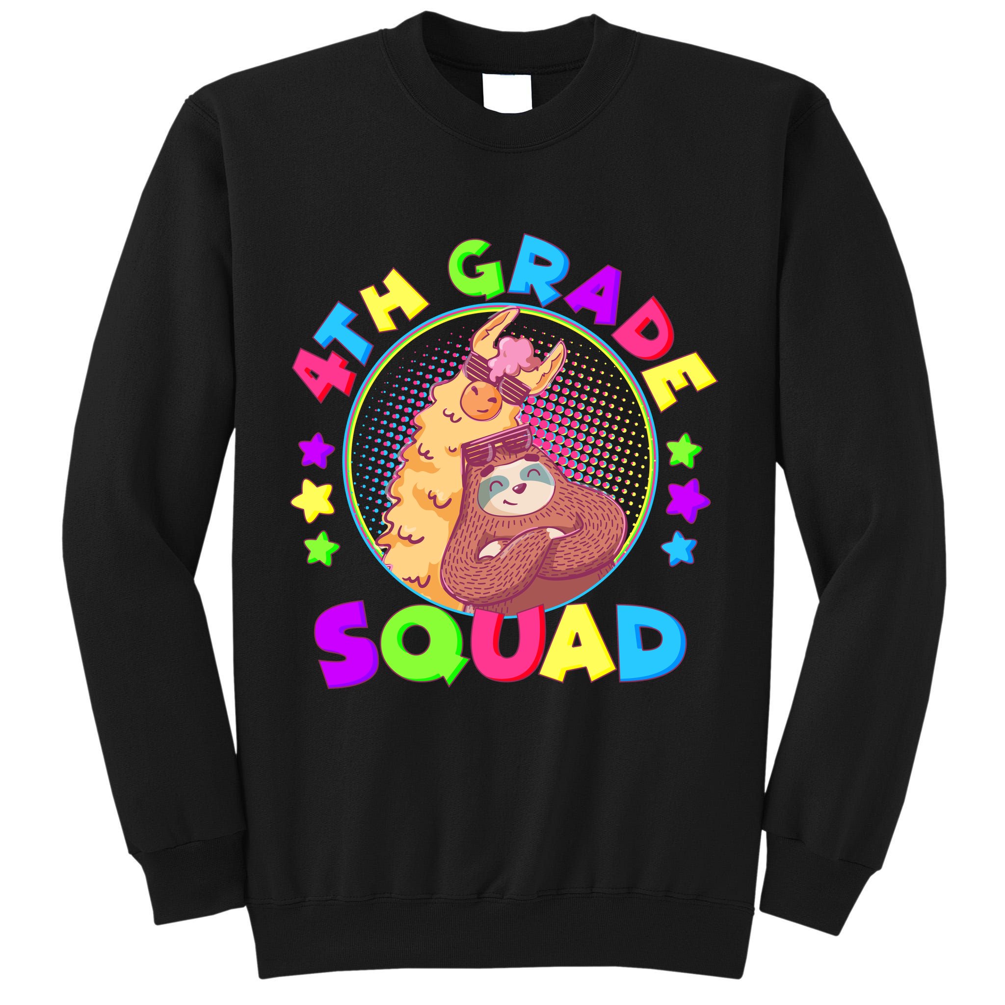 4th Grade Squad Llama Sloth Tall Sweatshirt