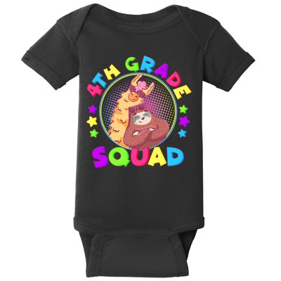 4th Grade Squad Llama Sloth Baby Bodysuit