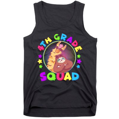 4th Grade Squad Llama Sloth Tank Top