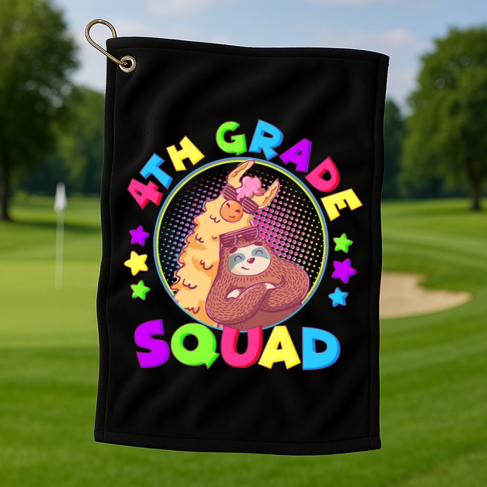 4th Grade Squad Llama Sloth Golf Towel