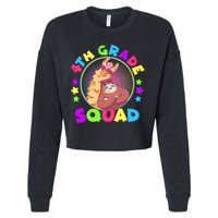 4th Grade Squad Llama Sloth Cropped Pullover Crew