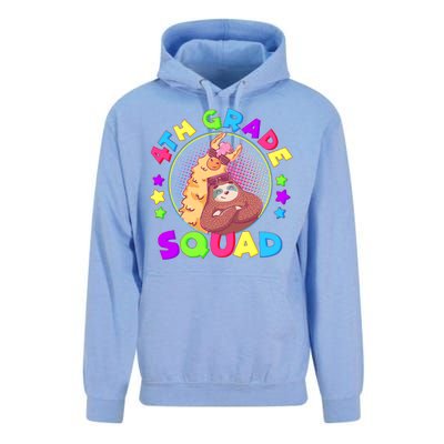 4th Grade Squad Llama Sloth Unisex Surf Hoodie