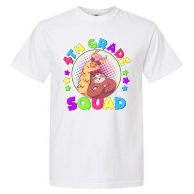 4th Grade Squad Llama Sloth Garment-Dyed Heavyweight T-Shirt