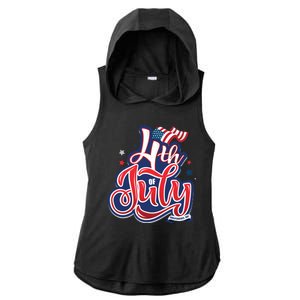 4th of July Celebrate USA Independence Day Ladies PosiCharge Tri-Blend Wicking Draft Hoodie Tank