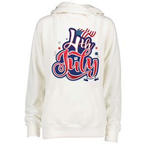 4th of July Celebrate USA Independence Day Womens Funnel Neck Pullover Hood