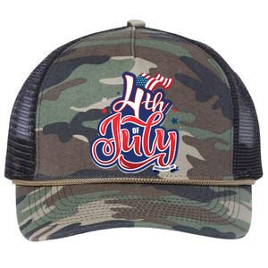 4th of July Celebrate USA Independence Day Retro Rope Trucker Hat Cap