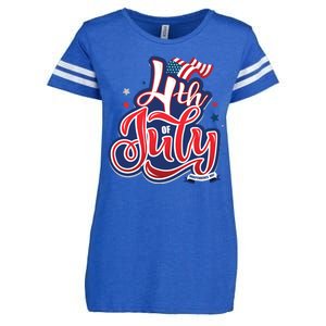 4th of July Celebrate USA Independence Day Enza Ladies Jersey Football T-Shirt