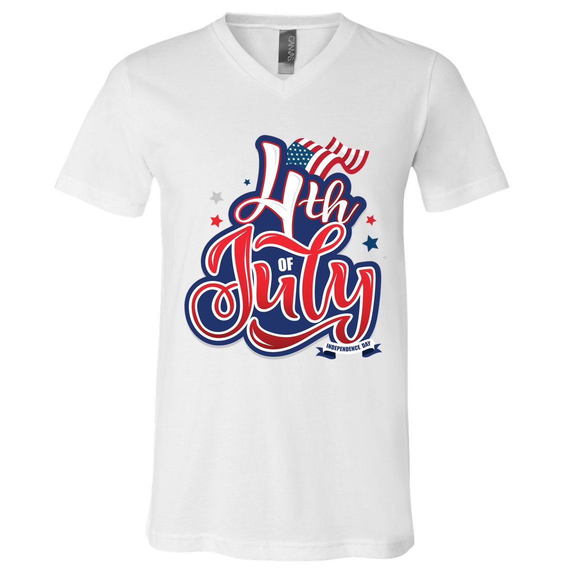4th of July Celebrate USA Independence Day V-Neck T-Shirt