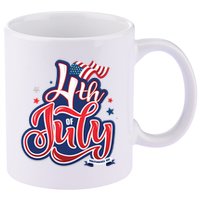 4th of July Celebrate USA Independence Day 11oz C Handle Ceramic Mug