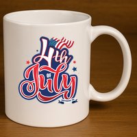 4th of July Celebrate USA Independence Day 11oz C Handle Ceramic Mug