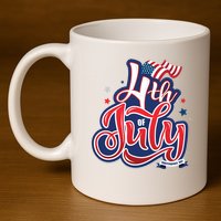 4th of July Celebrate USA Independence Day 11oz C Handle Ceramic Mug