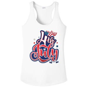 4th of July Celebrate USA Independence Day Ladies PosiCharge Competitor Racerback Tank