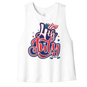 4th of July Celebrate USA Independence Day Women's Racerback Cropped Tank