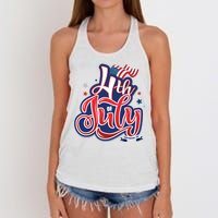 4th of July Celebrate USA Independence Day Women's Knotted Racerback Tank