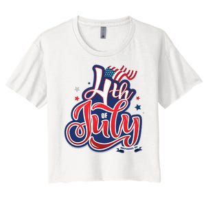 4th of July Celebrate USA Independence Day Women's Crop Top Tee