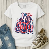 4th of July Celebrate USA Independence Day Womens T-Shirt
