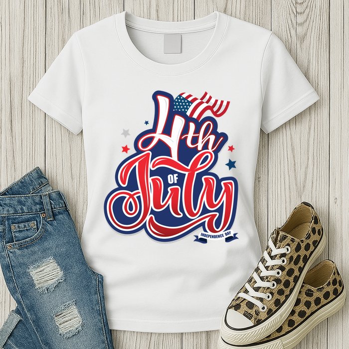 4th of July Celebrate USA Independence Day Womens T-Shirt