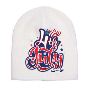 4th of July Celebrate USA Independence Day Short Acrylic Beanie