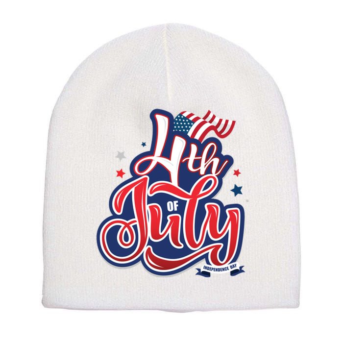 4th of July Celebrate USA Independence Day Short Acrylic Beanie