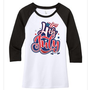 4th of July Celebrate USA Independence Day Women's Tri-Blend 3/4-Sleeve Raglan Shirt