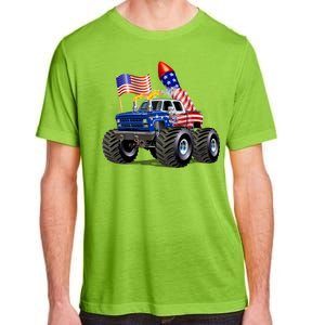 4th Of July Firecracker Monster Truck Adult ChromaSoft Performance T-Shirt